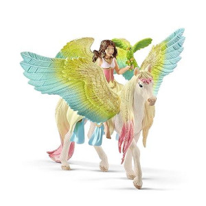 Schleich Bayala, 3-Piece Playset, Unicorn Toys For Girls And Boys 5-12 Years Old, Fairy Surah With Glitter Pegasus