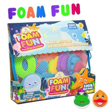 Foam Fun Alphabet Letters And Numbers For Bathtub Educational Organizer Storage Container Water Colorful Pastel Mesh Net Tub Floating Toy 36 Pcs Abc For Kids Children Boys Girls