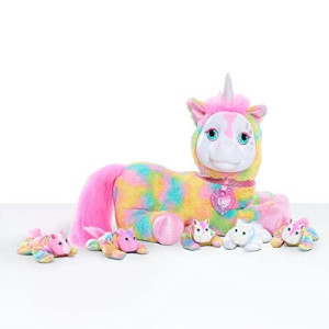Unicorn Surprise Crystal, Pastel Rainbow, Stuffed Animal Unicorn And Babies, Toys For Kids, Kids Toys For Ages 3 Up By Just Play