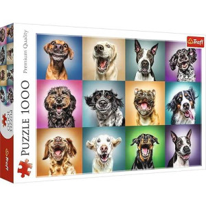 Trefl Funny Dog Portraits 1000 Piece Jigsaw Puzzle Red 27"X19" Print, Diy Puzzle, Creative Fun, Classic Puzzle For Adults And Children From 12 Years Old