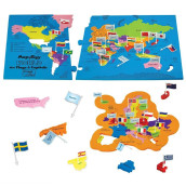 Imagimake Mapology World Map Puzzle - Includes Country Flags & Capitals Educational Toys For Kids 5-7 Fun Jigsaw Puzzle For Girls & Boys Toys Age 6-8 Games For Kids 8-12 7 Year Old Boy Gifts