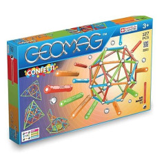 Geomag Magnetic Sticks And Balls Building Set | 127 Piece | Magnet Toys For Stem | Creative, Educational Construction Play | Swiss-Made Innovation | Confetti |Age 3+