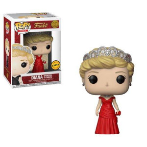 Funko Pop! Royals: The Royal Family - Diana Princess Of Wales Red Dress Chase Variant Limited Edition Vinyl Figure (Bundled With Pop Box Protector Case)