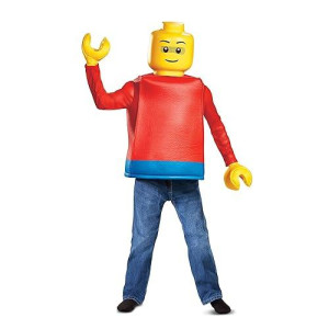 Disguise Lego Guy Classic Child Costume, Red, Large/(10-12)