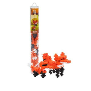 Plus Plus - Mini Maker Tube - Red Fox - 70 Piece, Construction Building Stem Toy, Interlocking Mini Puzzle Blocks For Kids