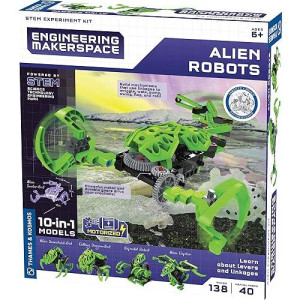 Thames & Kosmos Engineering Makerspace Alien Robots Science Experiment Kit , Green