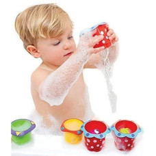 Nuby 5-Piece Splish Splash Stacking Cups Baby Bath Toy