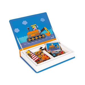 Janod Magnetibook 69 Pc Magnetic Racers Vehicle Game - Ages 3+ - J02715