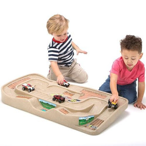 Simplay3 Portable Carry And Go Kids Race Track Toy Car Train Table, 2-Sided No Assembly For Children 3 4 5 6 7 Years Old Boys Girls, Made In Usa