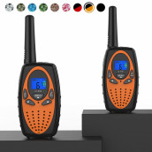 Two Way Radios For Adults, Topsung M880 Frs Walkie Talkie Long Range With Vox Belt Cliphands Free Walki Talki With Noise Cancelling For Women Kids Camping Hiking Cruise Ship (Orange 2 In 1)