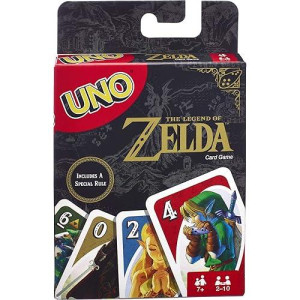 Mattel Games Uno The Legend Of Zelda Card Game For Family Night With Graphics From The Legend Of Zelda & Special Rule