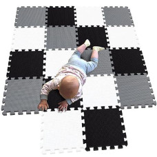 Mqiaoham� 18 Pieces Puzzle Play Mats, Soft Baby Play Mat, Kids Interlocking Foam Floor Tiles, Toddlers Carpet Playmats G301018-101104112