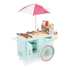 Our Generation By Battat- Retro Hot Dog Cart- Toy, Cart & Accessory Set For 18" Dolls- For Age 3 Years & Up