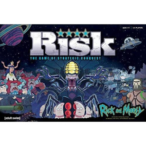 Usaopoly, Inc. Risk Rick And Morty Risk Game | Based On The Popular Adult Swim Tv Show Rick & Morty | Official Rick And Morty Merchandise | Classic Risk Board Game Themed For Rick Morty Series
