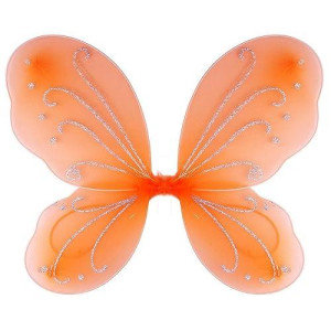 Dushi Colle Girls Butterfly Fairy Orange Wings For Fairy Costumes Sparkle Fairy Princess Wings Party Favor Orange