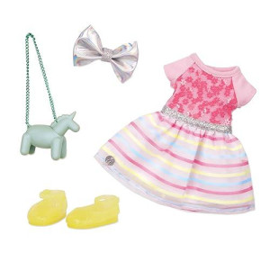 Glitter Girls By Battat - Shiny Flowers In Bloom Outfit -14" Doll Clothes- Toys, Clothes & Accessories For Girls 3-Year-Old & Up , Pink, Includes Dress (1)