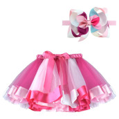 BgFKS LayeredTulle Rainbow Tutu Skirt for Newborn Baby girls 1st Birthday Photography Outfit Sets