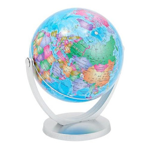 Rotating World Globe With Stand For Kids Learning, Spinning Earth Globe For Classroom Geography Education (4-Inch)