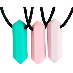 Tilcare Chew Chew Sensory Necklace - Best For Kids Or Adults That Like Biting - Perfectly Textured Silicone Chew Necklaces