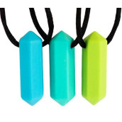 Tilcare Chew Chew Crayon Sensory Necklace Set - Best For Autism, Biting And Teething Kids - Perfectly Textured Silicone Chewy Toy - Chewing Pendant For Boys & Girls - Chew Necklaces