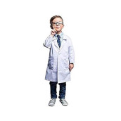 Natural Uniforms Real Children's Lab Coat for School Projects Halloween Costume, Size (8/10) White