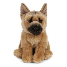 Living Nature German Shepherd Stuffed Animal | Fluffy Dog Animal | Soft Toy Gift For Kids | 8 Inches