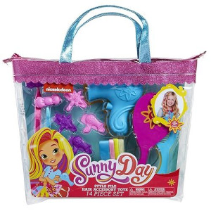 Sunny Day 8215 Sunny Da Hair Style File Accessory Tote Set (14 Piece), Pink/Blue