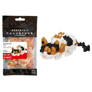 Nanoblock Calico Cat Building Kit, Orange