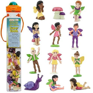 Safari Ltd. Friendly Fairies Super Toob - 10 Adorable Fairy Figurines - Detailed Hand-Painted Toy Figures For Boys, Girls & Kids Ages 3+