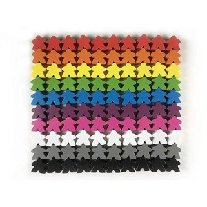 100 Wooden Meeples, Family Games Accessories - Multi-Color Board Game Tokens Ideal For Sorting, Counting, Classrooms, Replacement Pieces