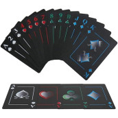 Joyoldelf Creative Playing Cards, Plastic Pvc Waterproof Poker Deck Of Cards With Black Backing In Box For Cardistry, Magic Trick And Party