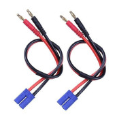 Fly Rc 2Pcs Ec5 Male Connector To 4.0Mm Banana Male Plug Lipo Battery Balance Charging Cable 30Cm Silicone Wire Charger Cable Adapter For Rc Helicopter Vehicle Toys