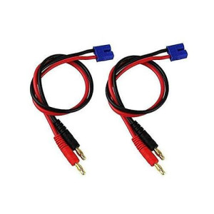 Fly Rc 2Pcs 4Mm Male Banana Plug To Ec2 Male Connector Rc Balance Charge Lead Adapter 16Awg For Hubsan H501S X4 Rc Quadcopter Lipo Battery