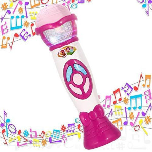 Lumiparty Kids Microphone Karaoke Microphone Machine, Music Microphone, Voice Changing And Recording Microphone With Colorful Lights, Best Toys For Kids .(Pink)