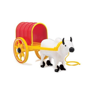 giggles - Bullock cart , 2 in Pull Along Toy , Walking,Pretend Play,colours , 12 Months & Above , Infant and Preschool Toys(Multicolour)