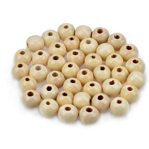 Ad Beads 100 Pieces 10X12Mm Natural Round Wooden Spacer Big Hole Beads Assorted For Necklace Bracelet Craft Making Decoration