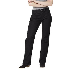 Riders By Lee Indigo Womens Pull On Waist Smoother Bootcut, Black, 8 Petite