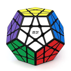 Megaminx Cube, Roxenda 3X3X3 Pentagonal Speed Cube Dodecahedron Magic Cube Puzzle Toy (Black)