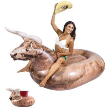 Gofloats Giant Inflatable Pool Floats - Choose Unicorn, Dragon, Flamingo, Swan, Or Bull - Includes Drink Float