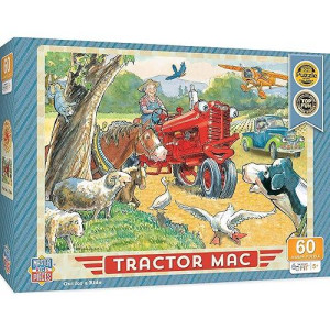 Masterpieces Licensed 60 Piece Vintage Jigsaw Puzzle For Kids - Tractor Mac Out For A Ride - 14"X19"