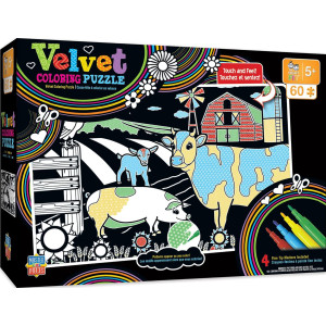 Masterpieces 60 Piece Jigsaw Puzzle For Kids - Farm Velvet Coloring - 14"X19"