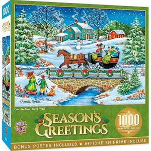 Masterpieces 1000 Piece Christmas Jigsaw Puzzle - Over The River - 19.25"X26.75"
