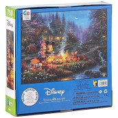 Ceaco Thomas Kinkade The Disney Collection Mickey and Minnie Sweetheart Campfire Jigsaw Puzzle, 750 Pieces, 5"