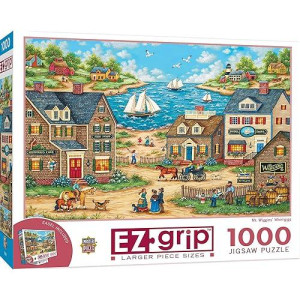 Masterpieces 1000 Piece Ez Grip Jigsaw Puzzle For Adults, Family, Or Kids - Mr. Wiggins Whirligigs - 23.5"X34"