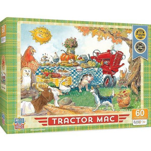 Masterpieces Licensed 60 Piece Vintage Jigsaw Puzzle For Kids - Tractor Mac Dinner Time - 14"X19"