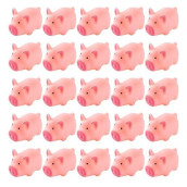 Louhua 25 Pieces Mini Rubber Pigs Bulk Baby Bath Toy Pink Tiny Piggies Squeaky Pig Toys For Shower Birthday Party Gift Decoration