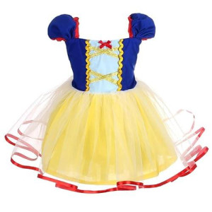 Dressy Daisy Princess Dress With Apron Summer Outfit Casual Wear For Toddler Girls Size 4T
