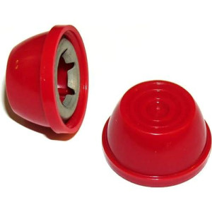Quadrapoint Hub Caps For Bike/Trikes Compatible With Popular Red Wagon Brand - Fits 3/8 Axle Diameter (Red)