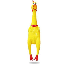 Screaming Shrilling Squeeze Chicken Toy Rubber Squawking Chicken 15 Inches / 38 Cm Stress Relief Toy Anti-Anxiety/Depression Toy Novelty Gag Toys Practical Jokes (1 Pc)