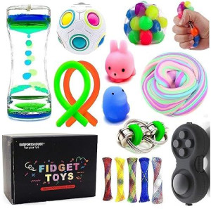 Sensory Fidget Toys Bundle-Stress Relief Balls With Fidget Hand Toys For Anxiety Kids & Adults-Calming Toys For Adhd Autism Anxiety